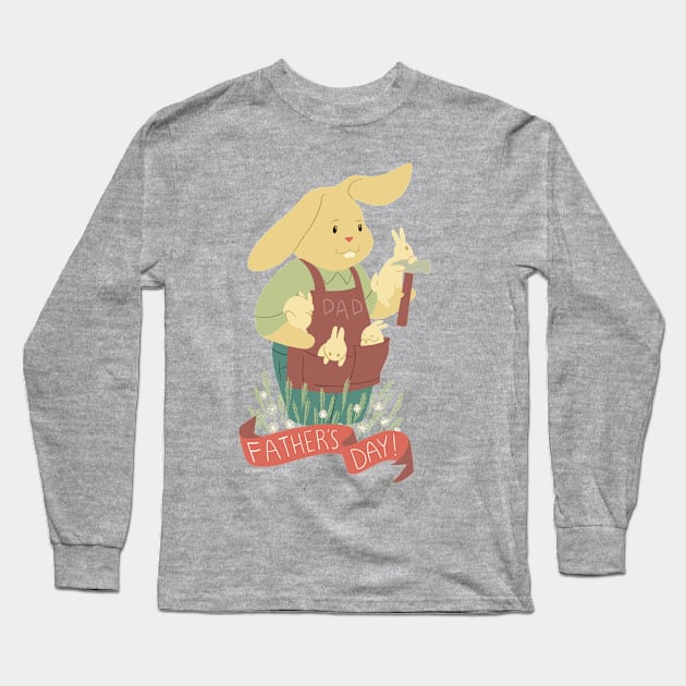 Father's Day Bunnies Long Sleeve T-Shirt by SarahWrightArt